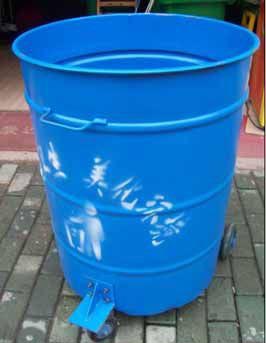 240L鐵垃圾桶|垃圾車專用圓型鐵桶